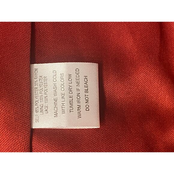 Indigo Rose Red Lace Sleeve Button Front Tiered Dress Women’s 2X - Picture 8 of 8